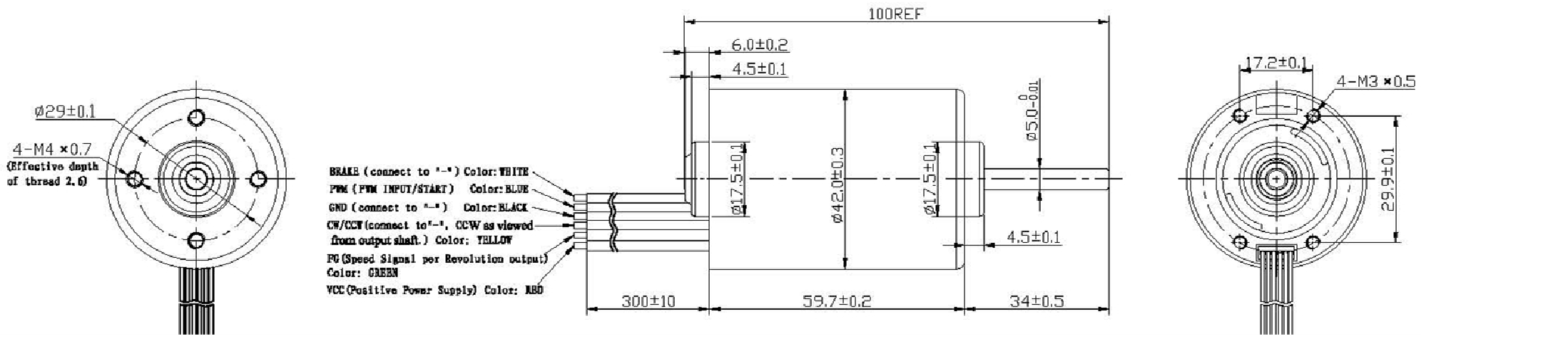 LHBL4260 Brushless DC Motor Front View