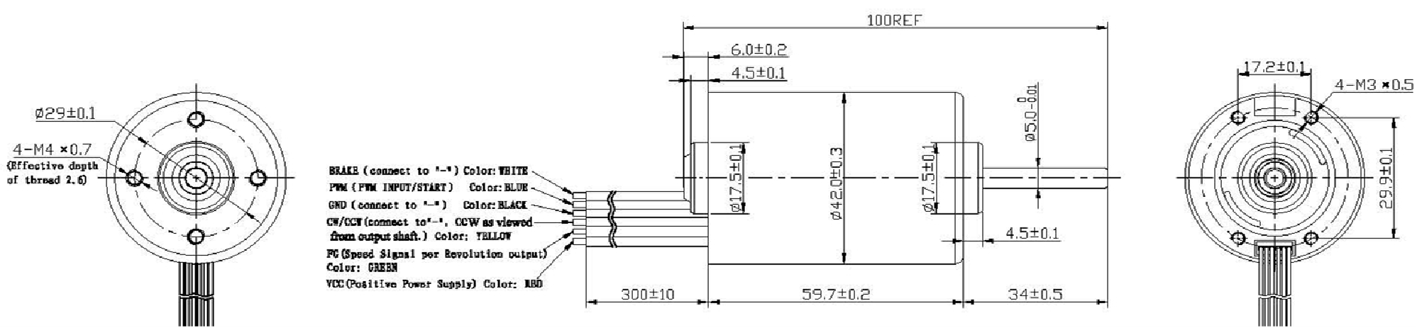 LHBL5665 56mm Brushless DC Motor internal pure copper windings and N35 magnets