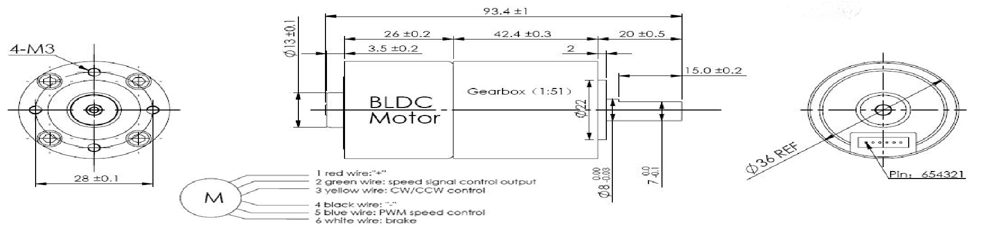 LHBLG3626 Series 36MM Brushless DC Gear Motor core components and rigid gear meshing