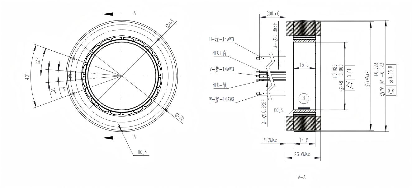 76MM Frameless Torque Motor Stator and Rotor Components