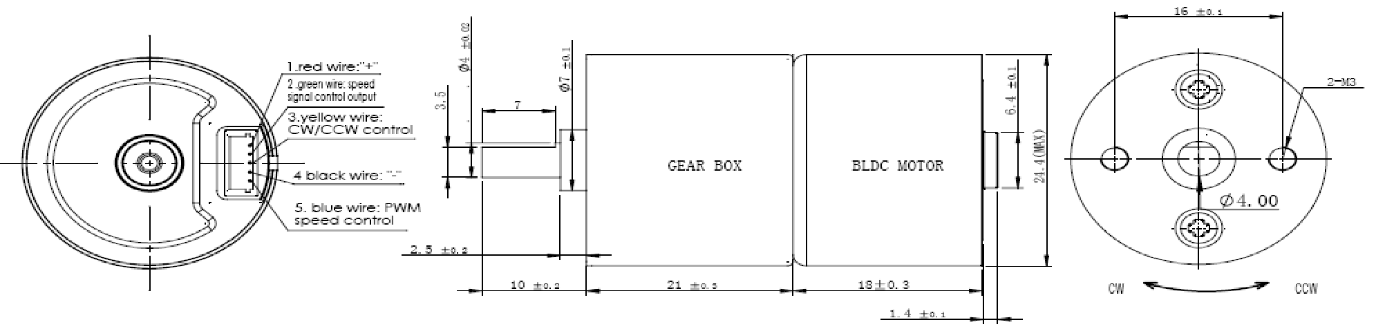 LHBLG2418 Series 24MM High Torque Brushless DC Gear Motor internal gear structure and compact design
